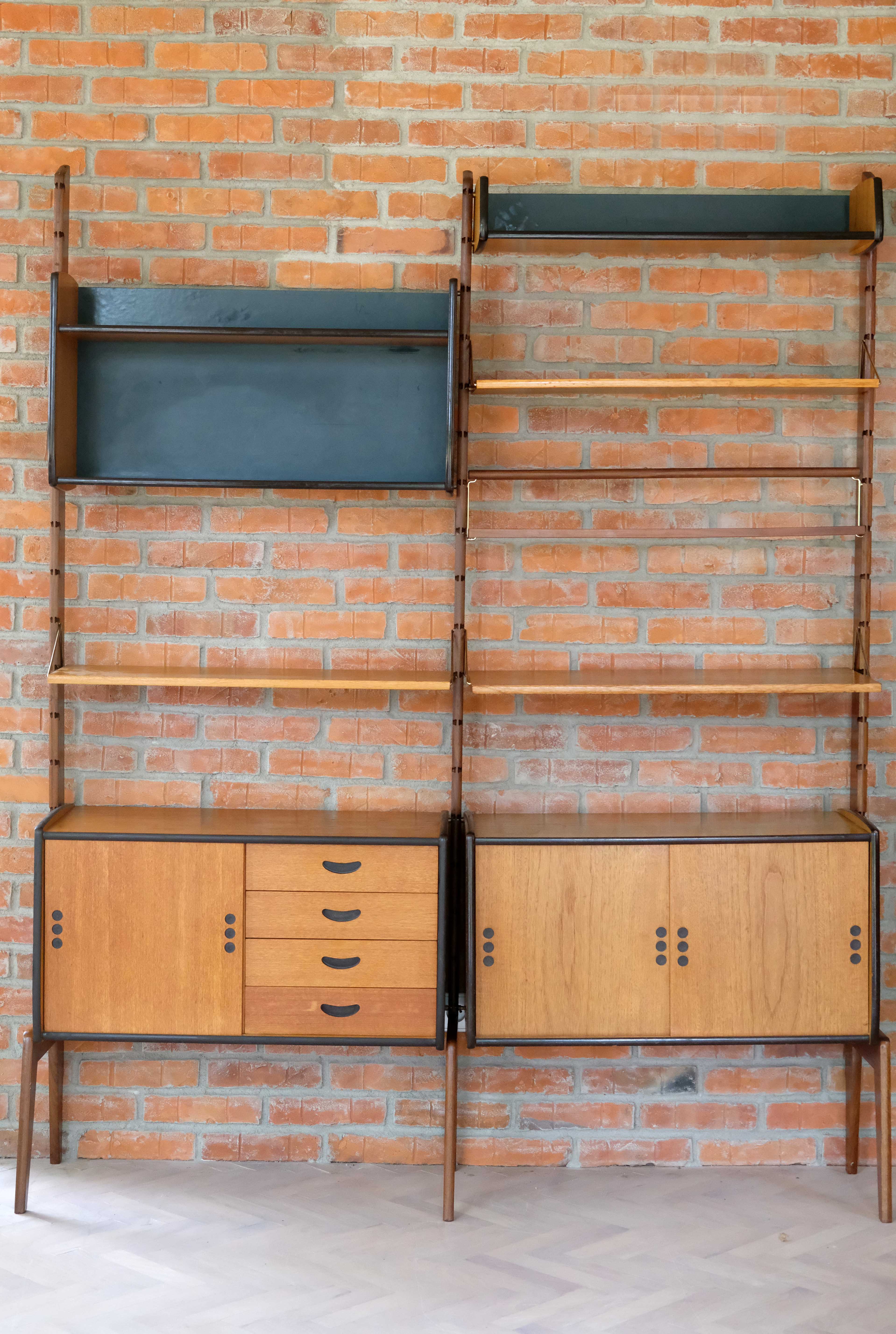 Wall Unit by John Texmon and Einar Blindheim, System Ergo, 2 Modules, Norway 1960's