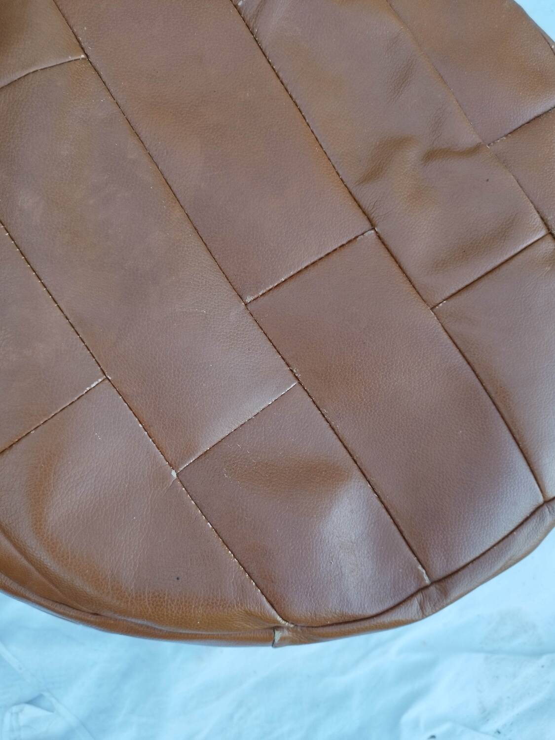 Sede Patchwork Leather Pouf