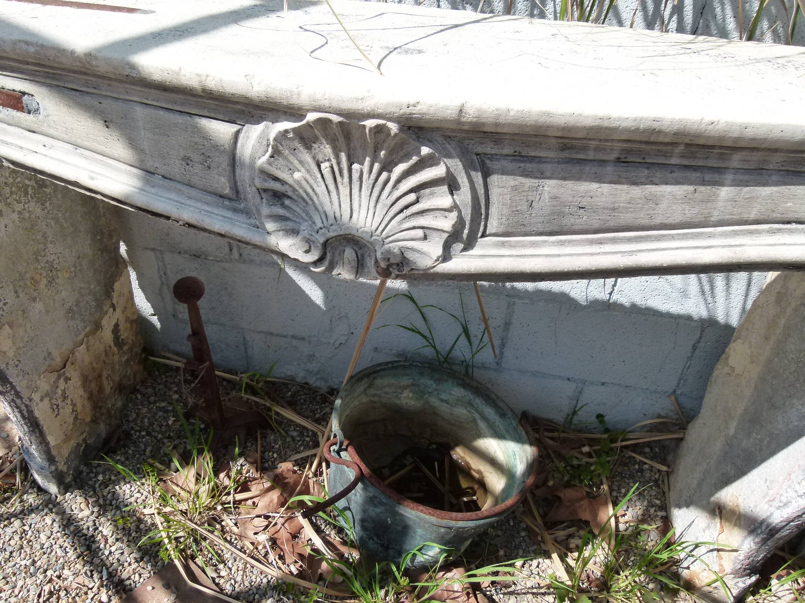 18th century stone fireplace