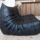 Set Togo leather black model designed by Michel Ducaroy 1973
