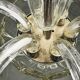 Art Deco Six-Arm Glass Chandelier, Czechoslovakia, 1930s