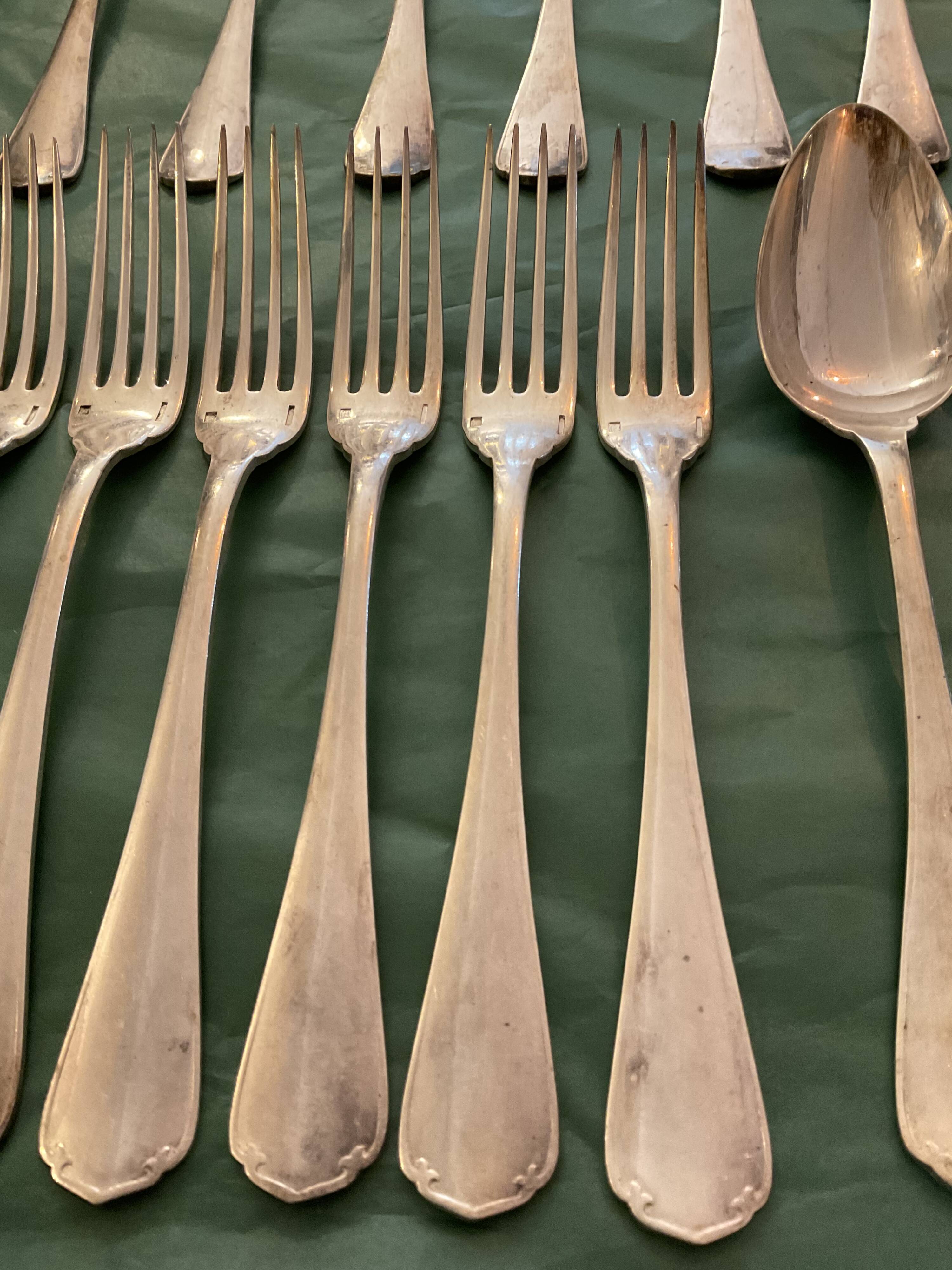 Set of 11 forks and 11 spoons Christofle Japan model