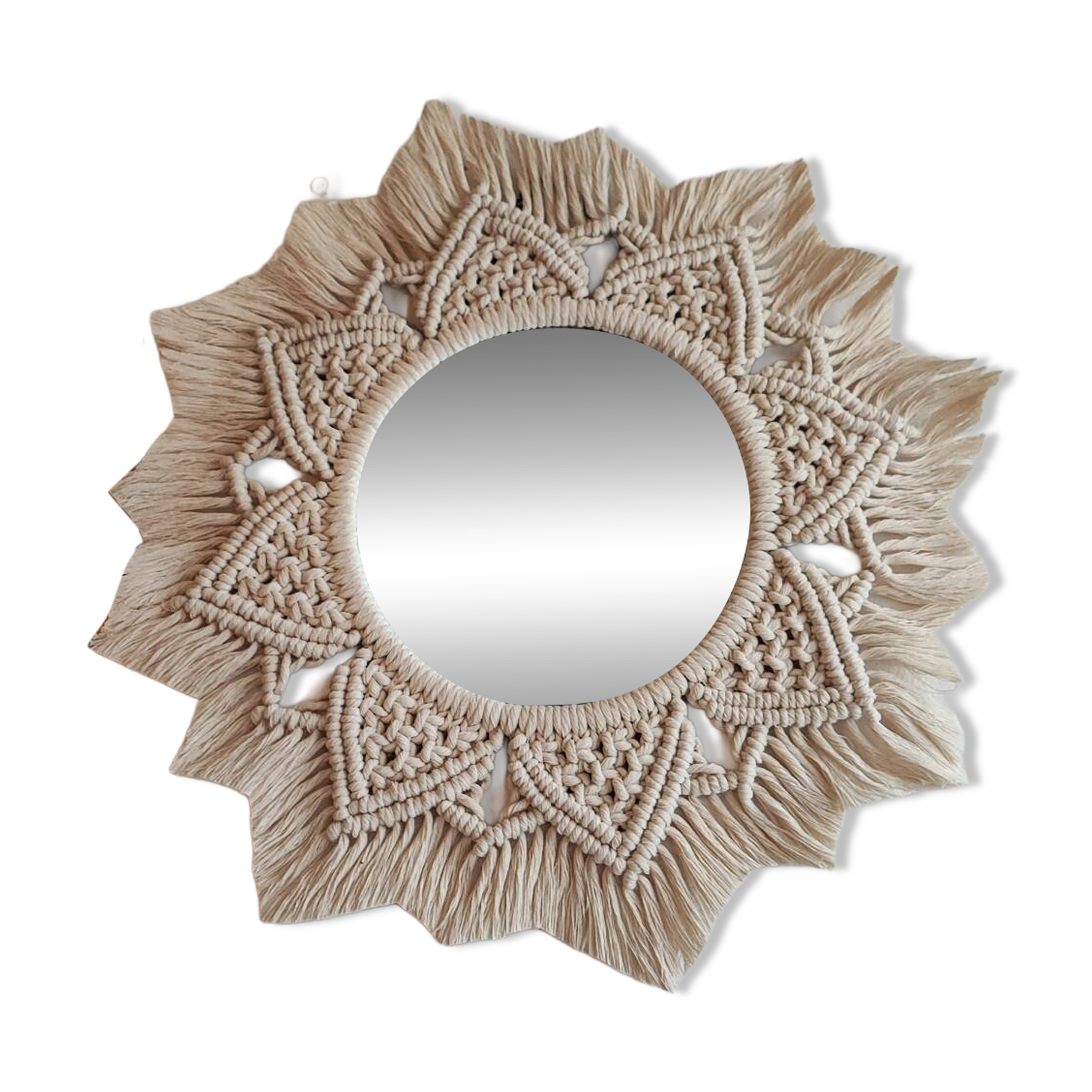 Handmade macramé mirror