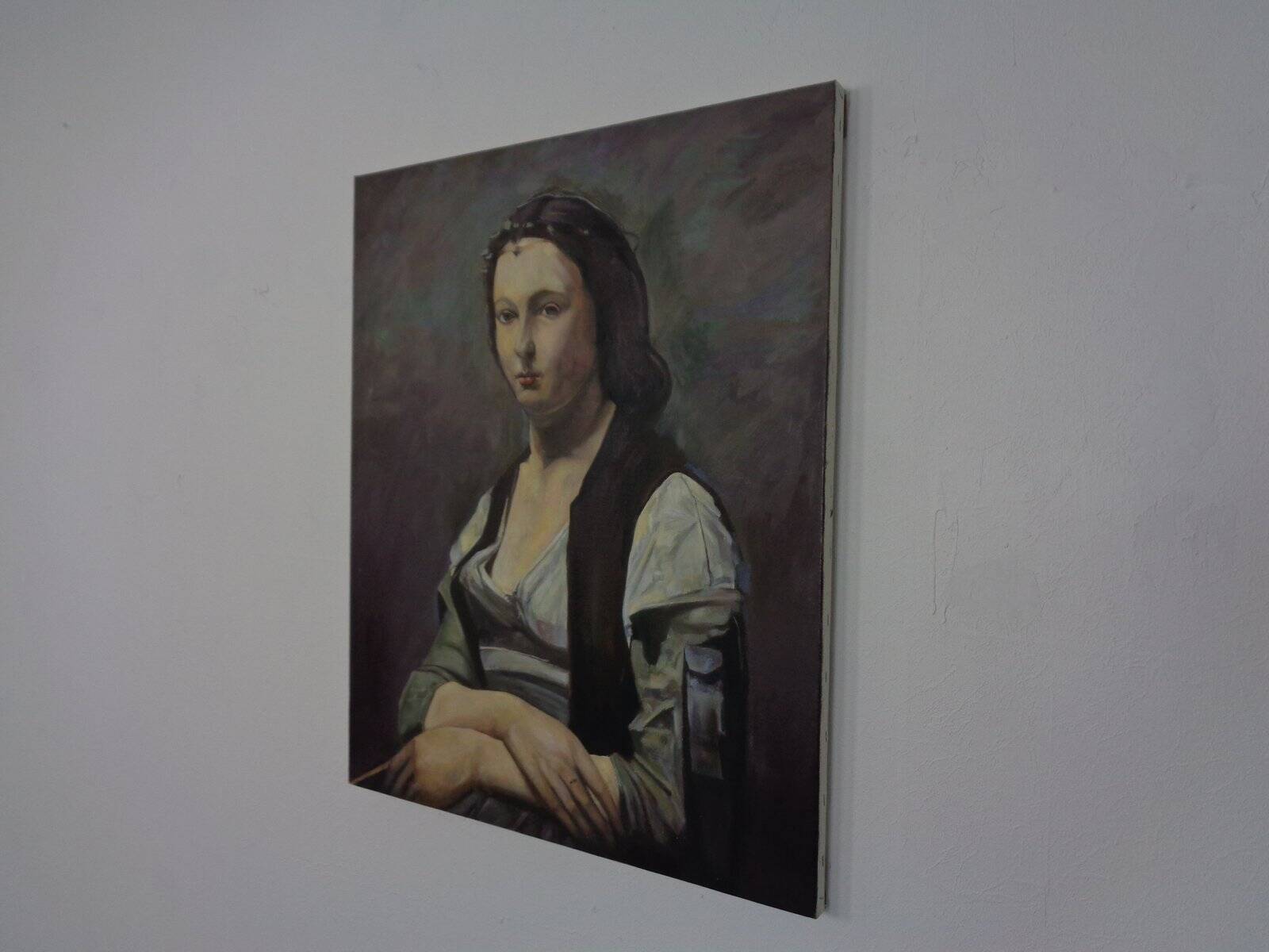 Fred Neumann After Jean Baptiste Camille Corot, The Woman with the Pearl, 1980s, Oil on Canvas