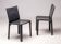 Elephant grey leather Cab Dining dining chair by Mario Bellini for Cassina