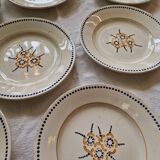 Set of 8 art deco longwy plates