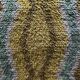 Tapis Rya à poils longs, jaune, aquamarine et gris, style mid-century modern, Suède, années 1960.