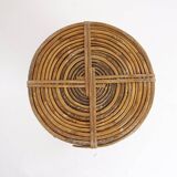 1970's Rattan and Brass Umbrella Stand