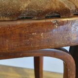 Art nouveau thonet stool bentwood and velvet