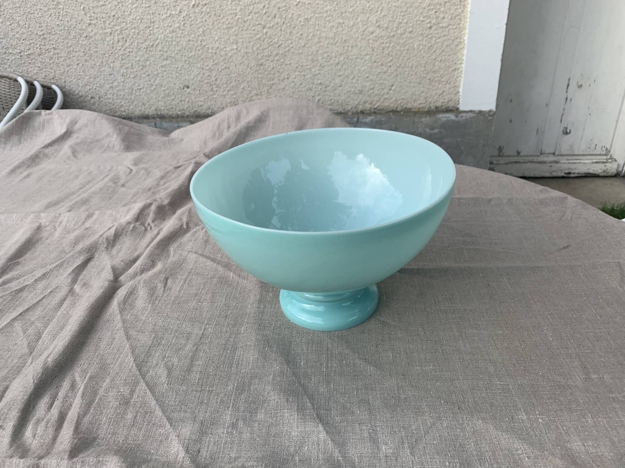 Mint green opaline globe for lamp or vintage kerosene lamp