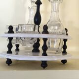 Serviteur de table 1900, 5 récipients pour huile vinaigre condiments  Gien