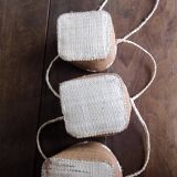 3 handcrafted wicker hanging baskets