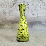 Yellow ceramic vase with green highlights