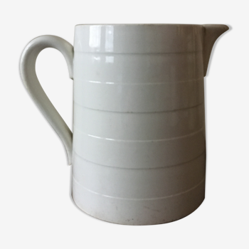 Pitcher in white faience Digoin Sarreguemines