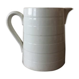 Pitcher in white faience Digoin Sarreguemines