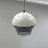 70s space age ufo lamp – vintage dual-color acrylic pendant light made in italy