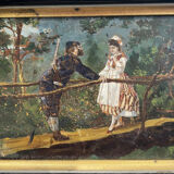 Oil on panel XIXth gallant scene
