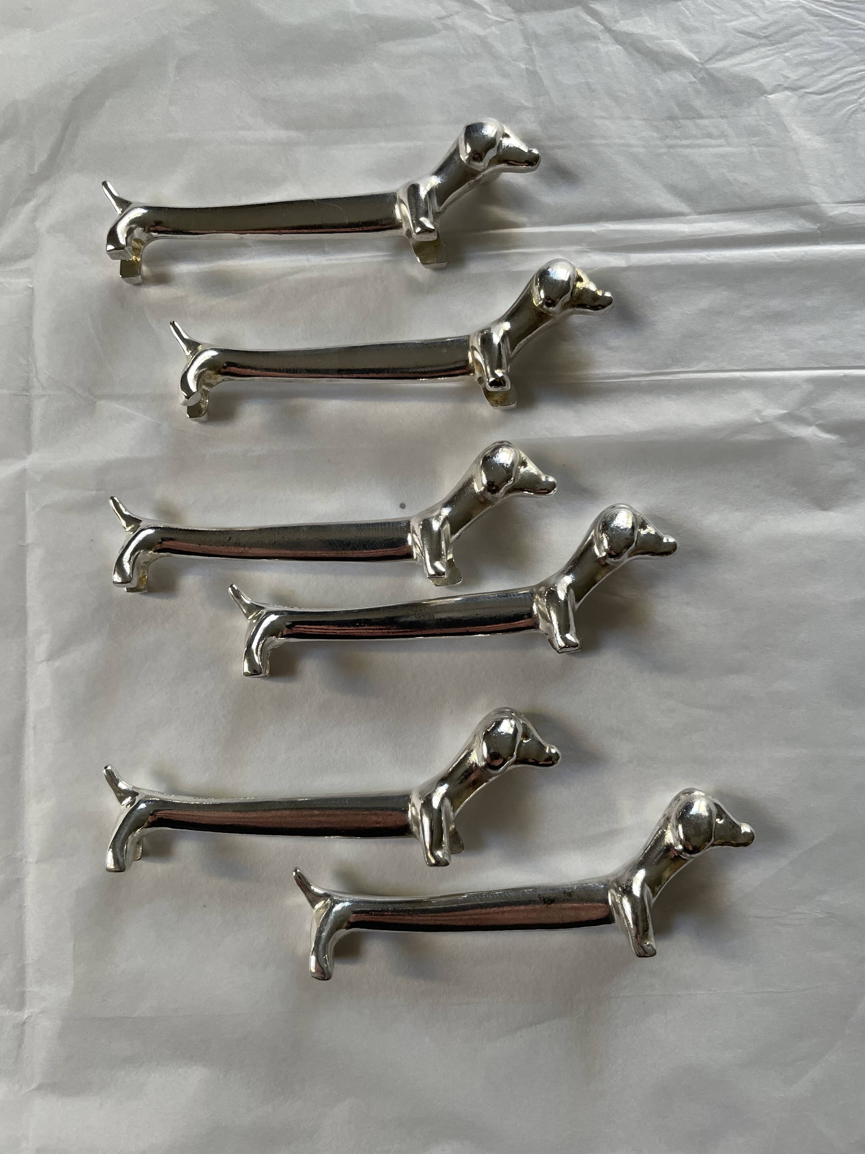 Vintage silver-plated dachshund knife rest