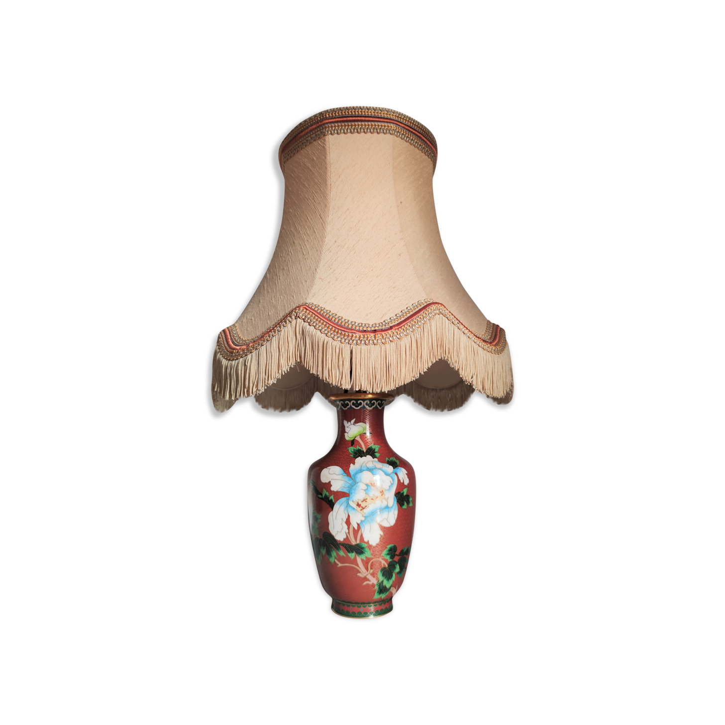 Enamel lamp cloisonnée drimmer vintage 56 cm h