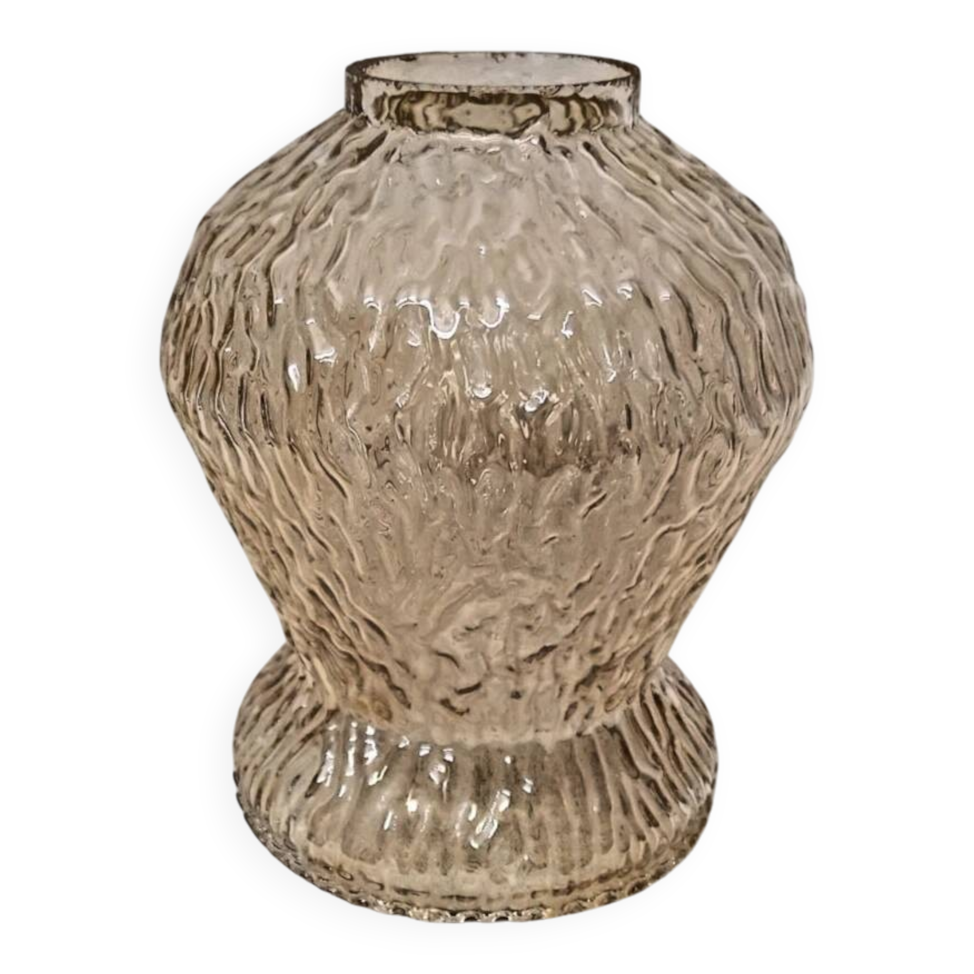 Vintage Amber Cut Glass Lampshade