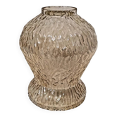 Ancien Abat Jour En Verre Taillé Ambré Vintage