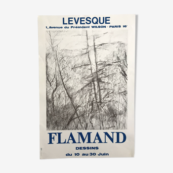 Flamand, galerie levesque, 1976. affiche originale en bichromie
