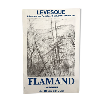 Flamand, galerie levesque, 1976. affiche originale en bichromie