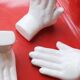 Ceramic bookends in the shape of hands x3, Holland, 1980s
