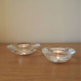Holmegaard Skagerrak Set Of 3 - 2 Candle Holders, 1 Bowl - 1980S Denmark
