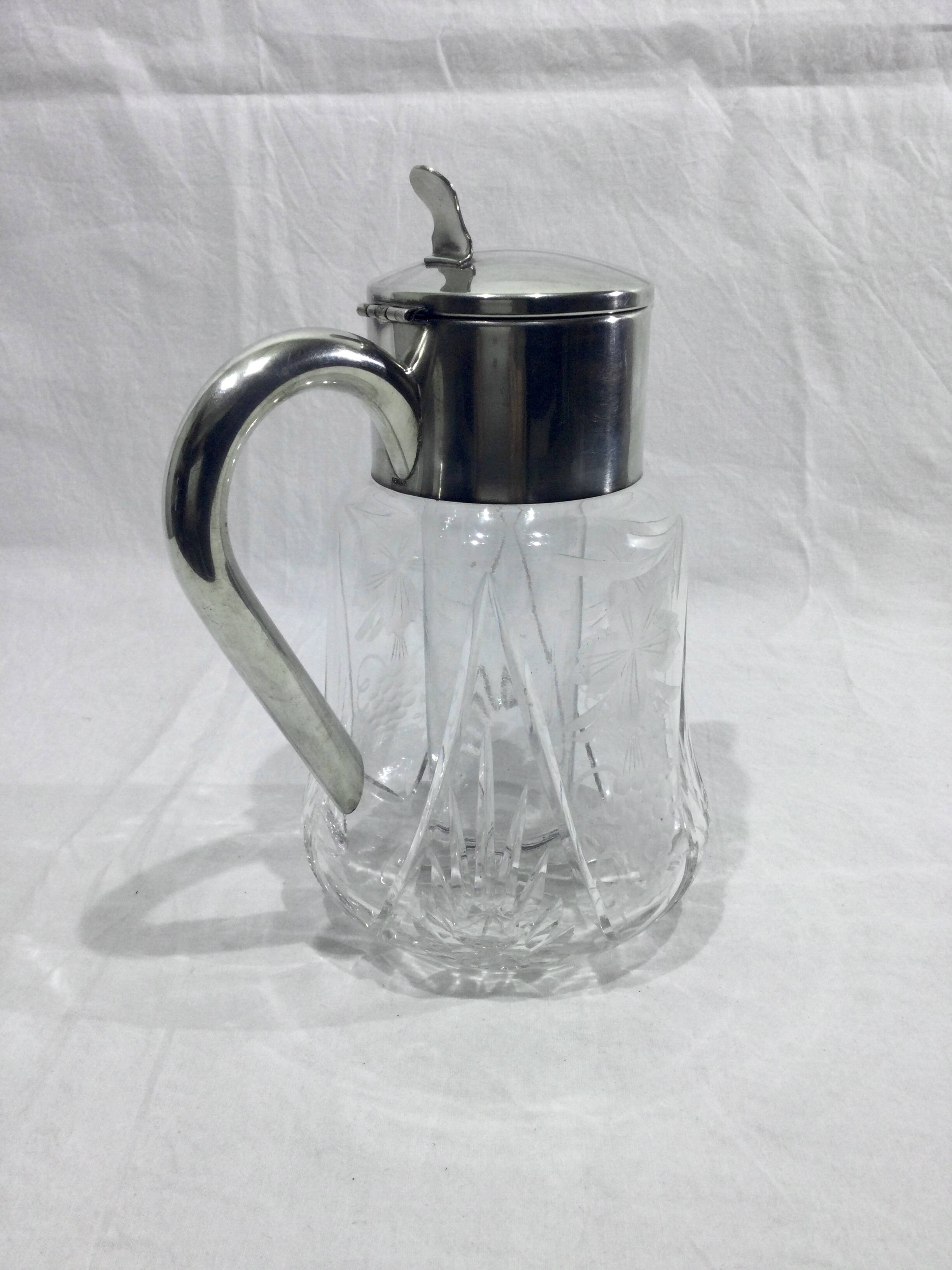 Crystal and silver-plated jug