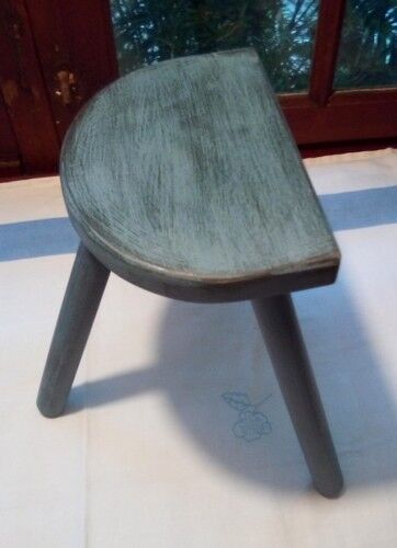 Black blue patina tripod stool