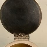 Set de 2 carafes ou pichets en métal argenté et cristal