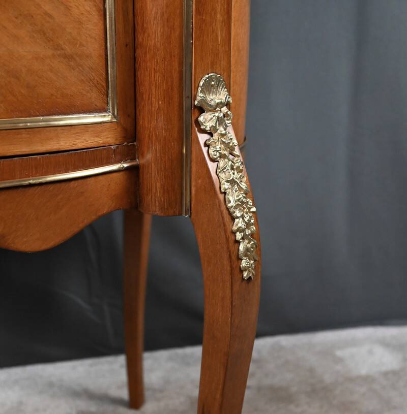 Small Kidney-Shaped Mahogany Chest of Drawers, Transition Style – Early 20th Century