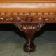Restored three-seater leather canapé in late Victorian style.