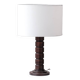 Turned oak art deco french table lamp