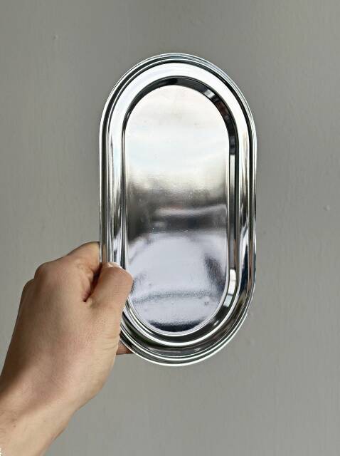 Small vintage tray in lightweight metal