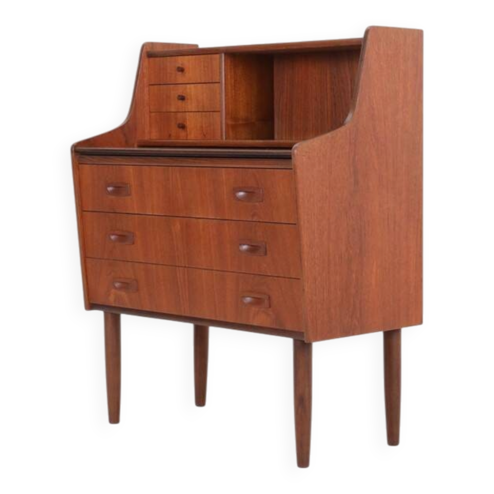 Mid-century teak bureau / secretary desk / Danish modern design / 1960s