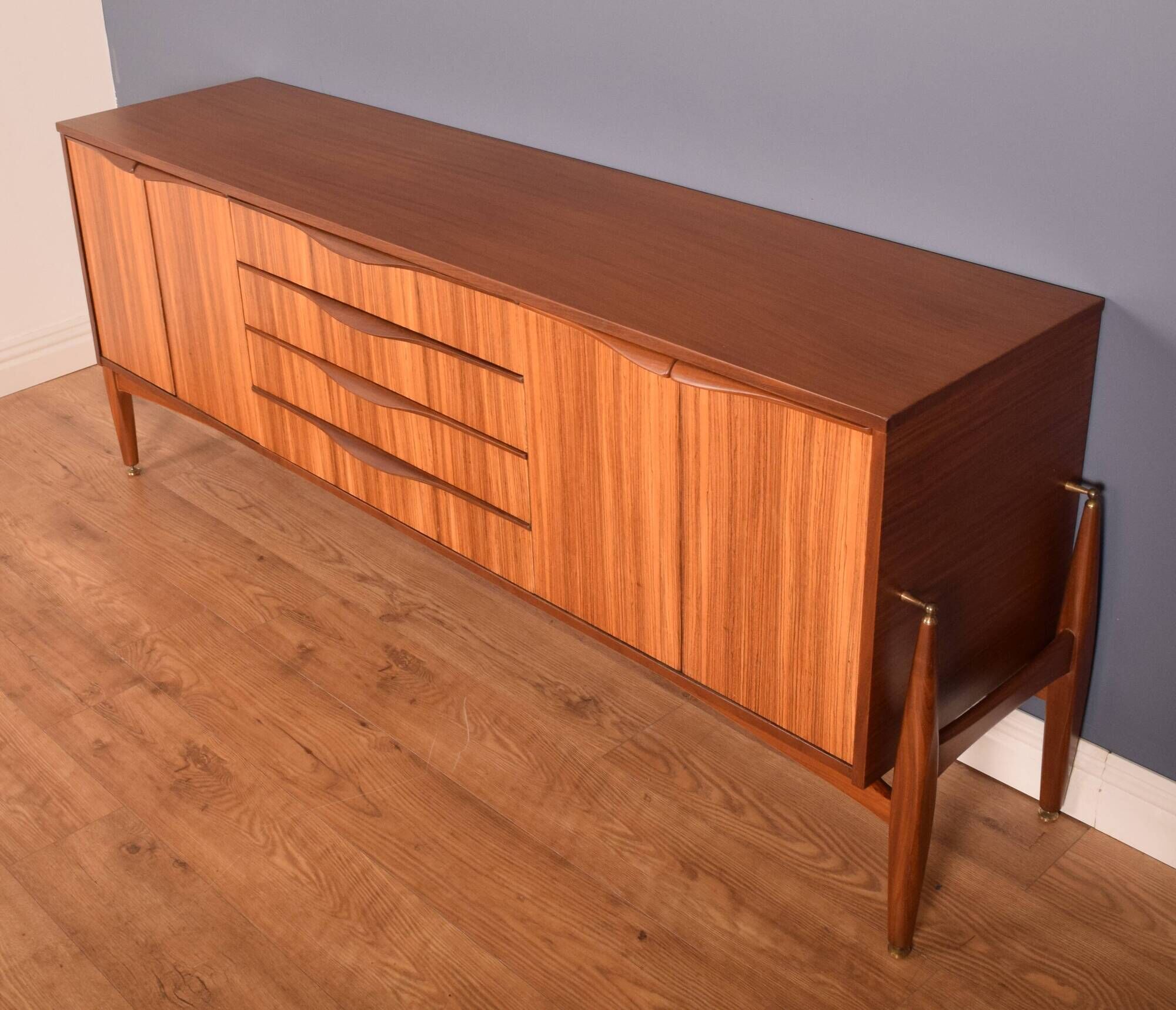 Restored 1960s Retro EON Elliots of Newbury Zebrano Sideboard Atomic Legs