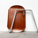 Folding table in teak with Norwegian alminette from the mid-century by F.M. Produkt, Frederiksberg Metalvarefabrik, 1960s.