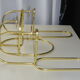 3 candle holders design sleek model, hanging in gold metal