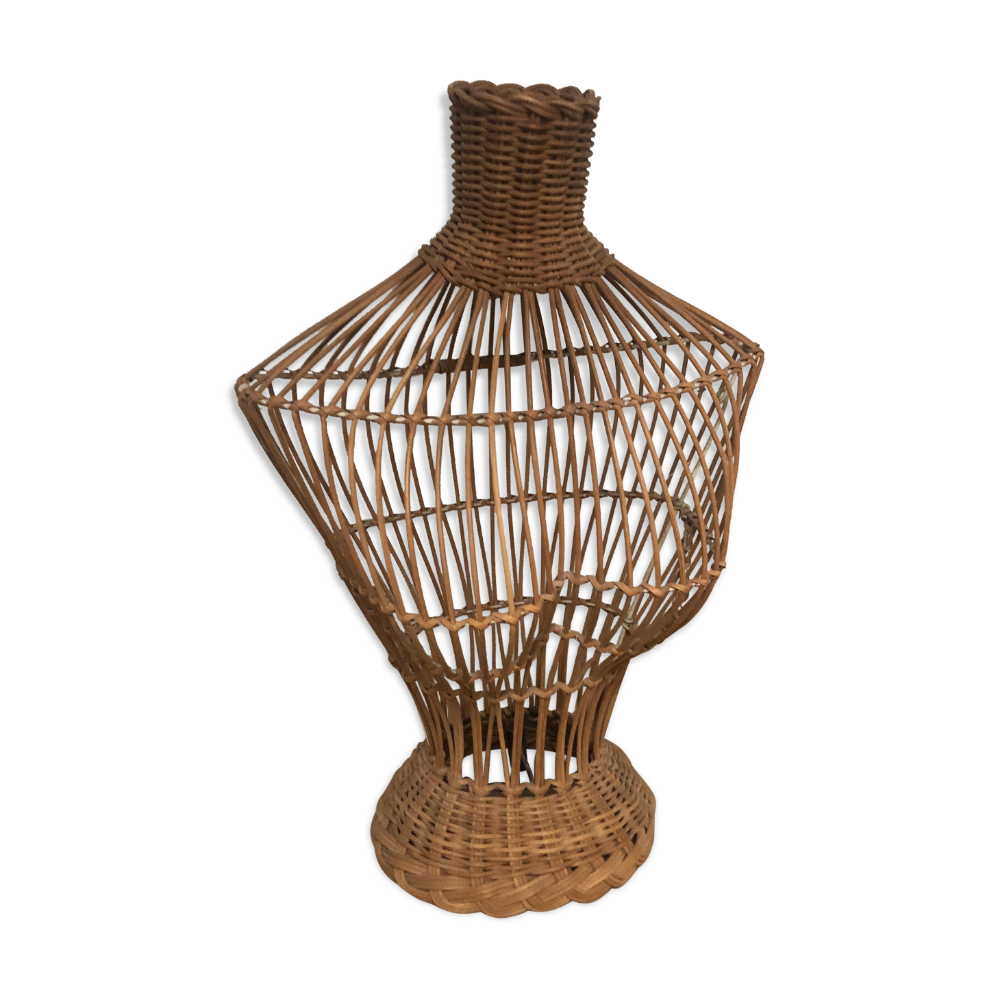 Wicker rattan bust mannequin