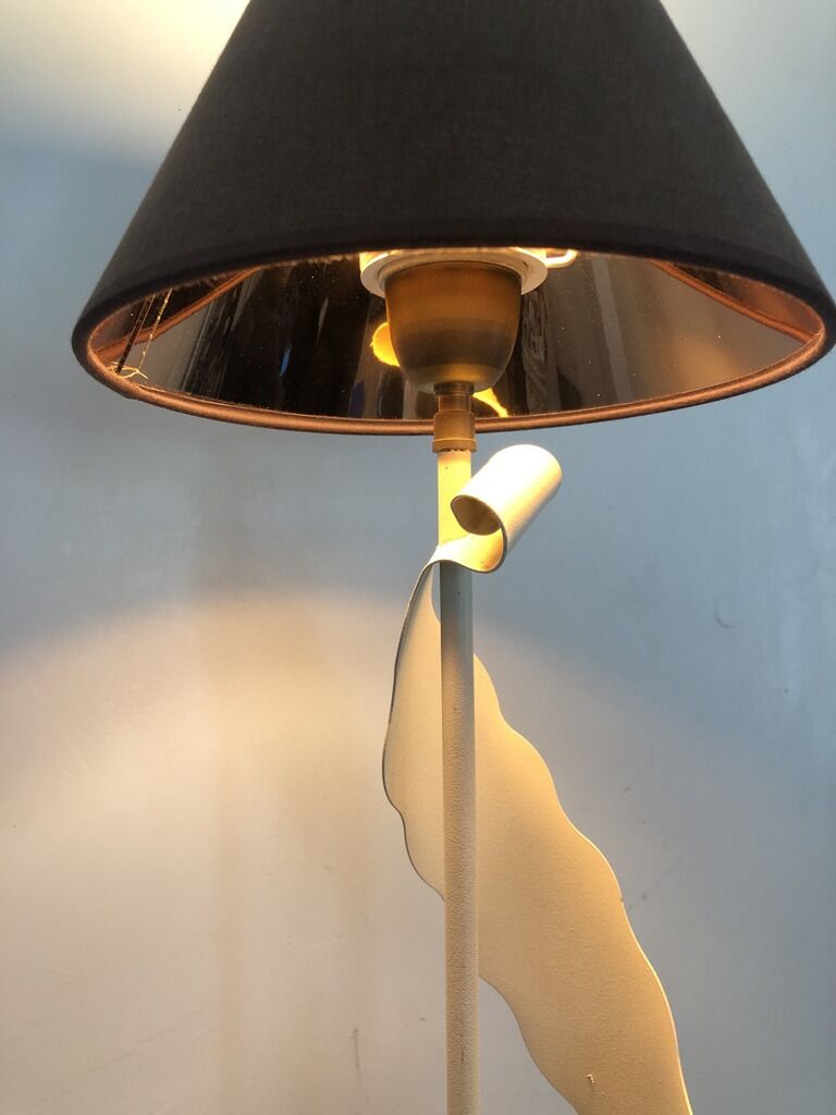 Large white wrought iron lamp