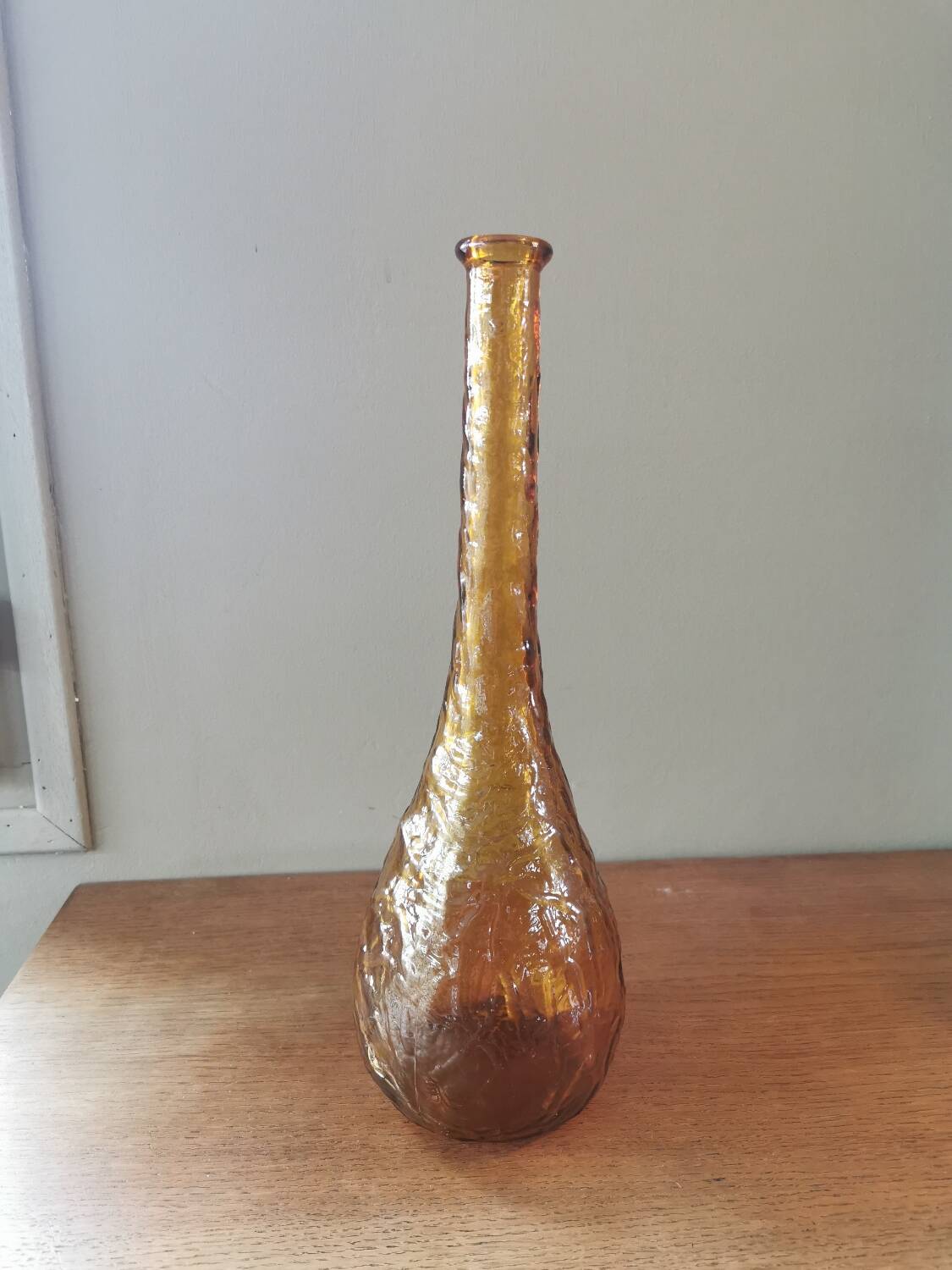 Italian vintage dented amber decanter