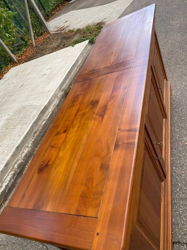 Buffet enfilade merisier massif 3 portes 3 tiroirs Louis Philippe