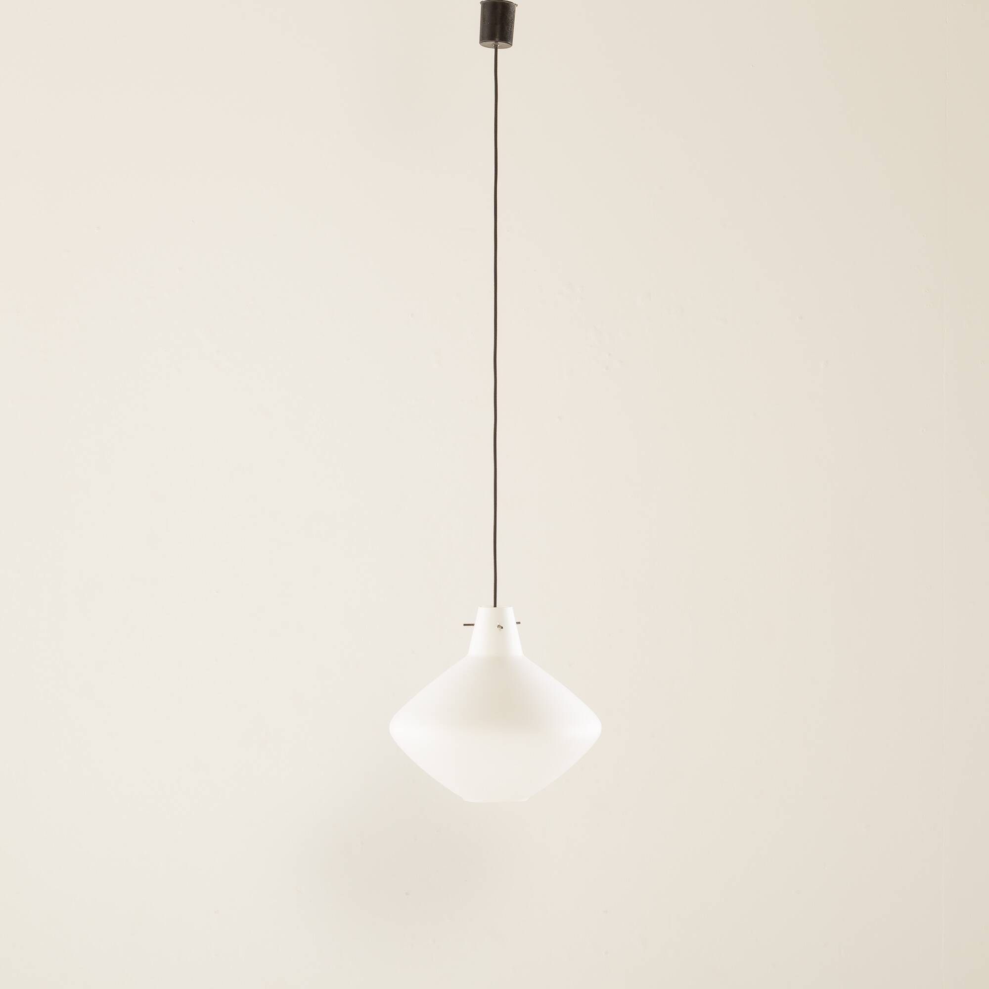 Italian mid century modern opaline glass pedant lamp, 1970s
