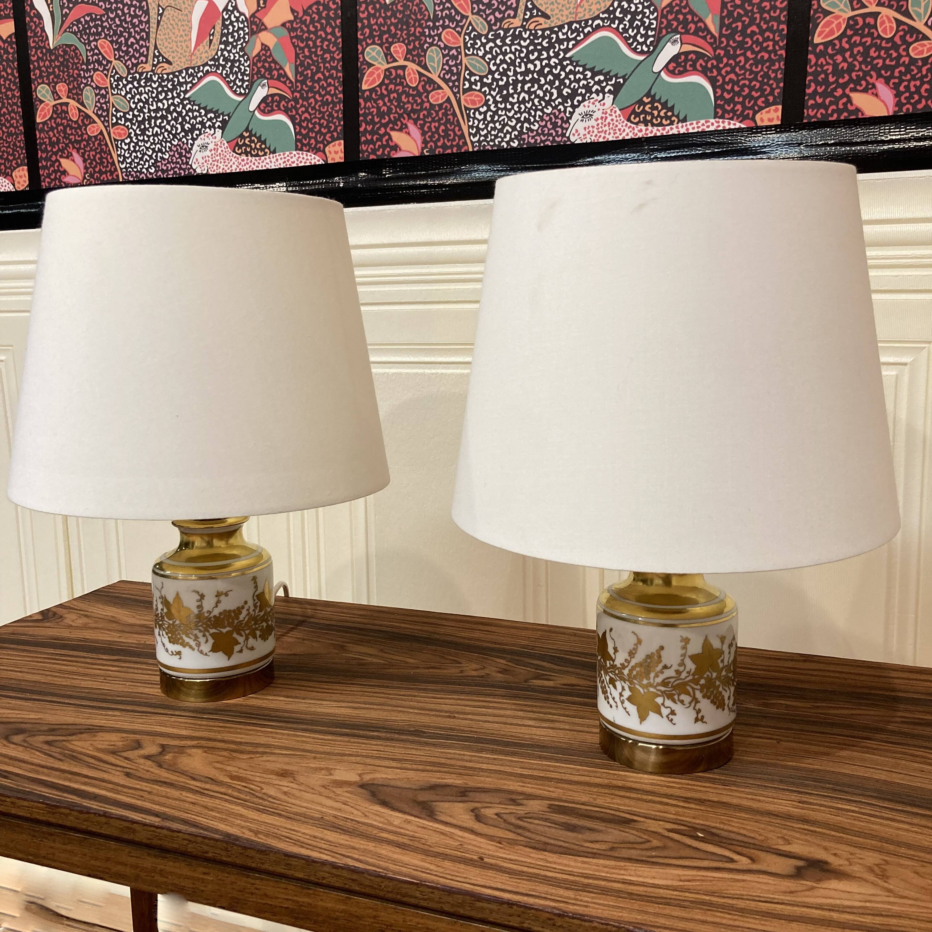 Pair of ceramic lamps "1950s scandinavian design".