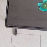 Vintage 1950 coffee table side table ceramic & metal hunting