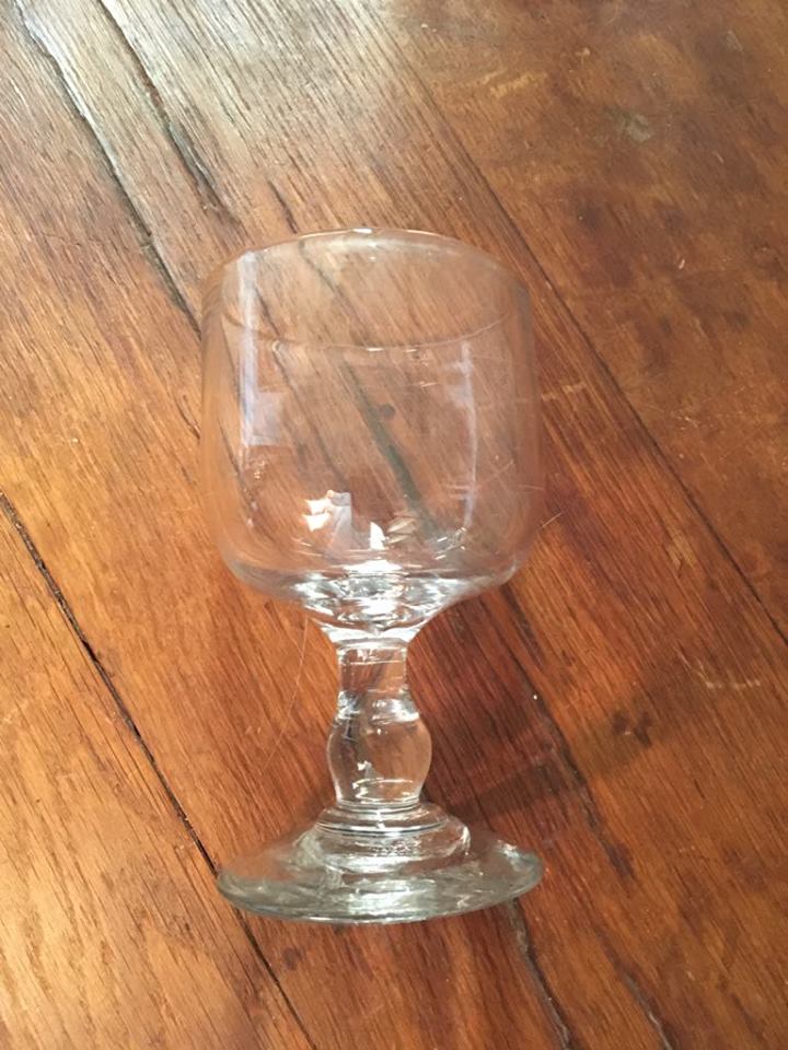 Together five mismatched stemware