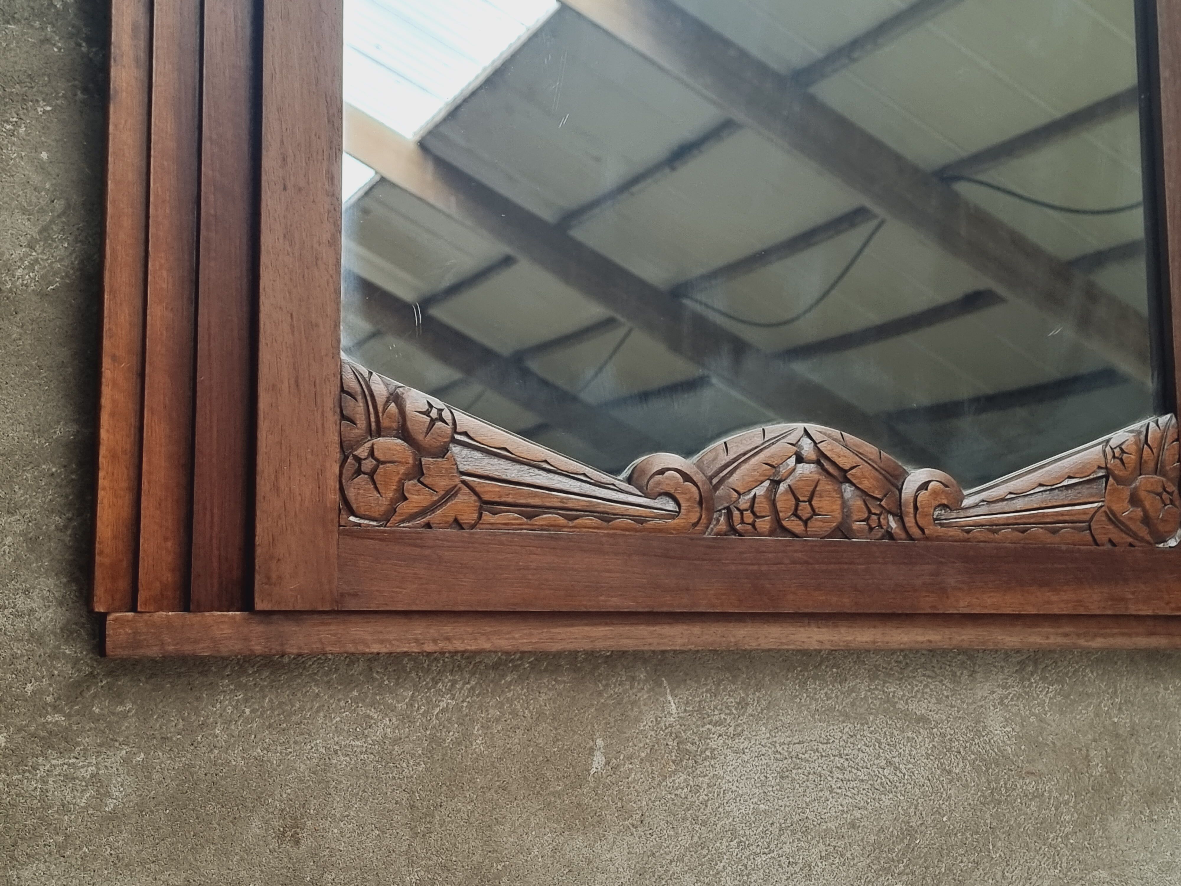 Miroir Art Déco miroir mural en bois 120x95cm