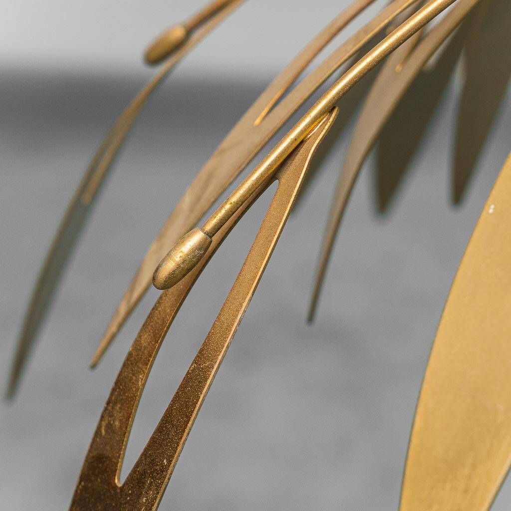 Lampadario en laiton en forme de fleur des années 70 vintage modernariato